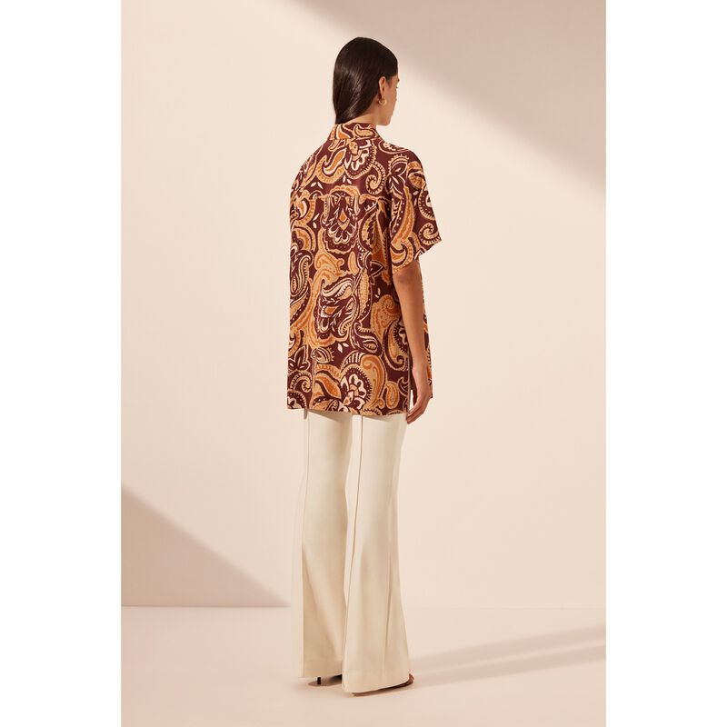 Shona Joy Zahra Silk Short Sleeve Shirt image number 1